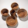 Handwoven Hardness Rattan Wicker Woven Serving Baskets Household Bread Fruit Vegetables Basket Rattan Basket Restaurant Display