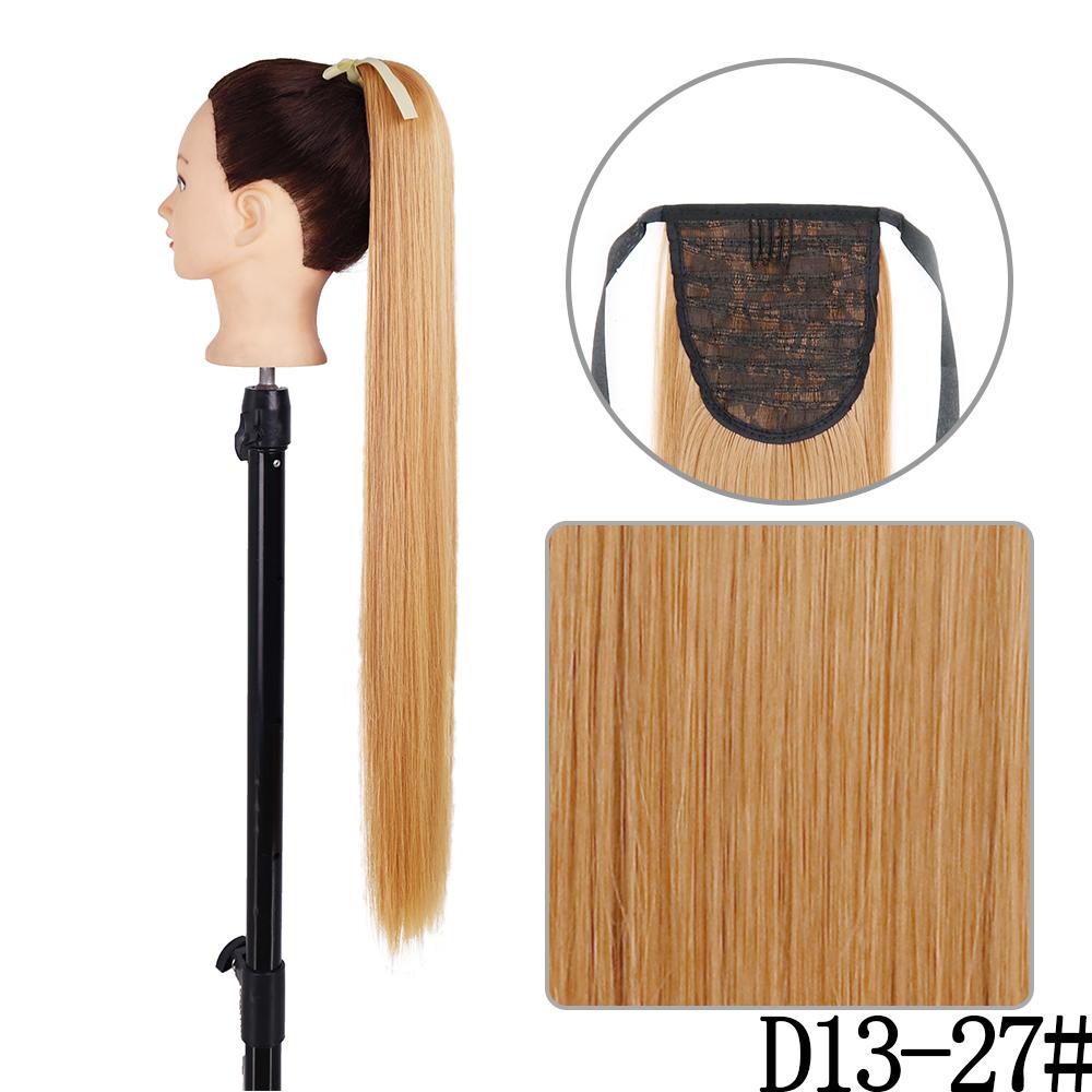 MISS WIG Synthetic 22 Inch Women Ribbons Long Straight Ponytail Hair Extensions Heat Resistant Ponytail Extensions for Women