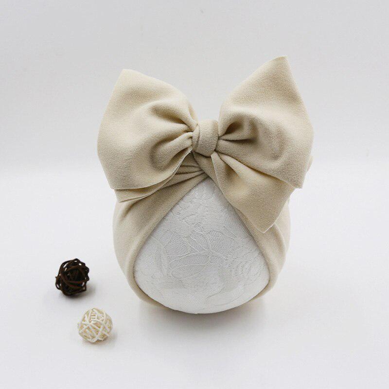 Bows Baby Hat Knot Bonnet Warm Soft Newborn Turban Solid Color Kids Beanie Cap