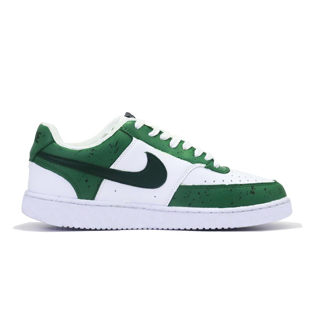 Nike Court Vision Skateboard Shoes Men's Low Top White/Green DH2987-101(Team1308-)