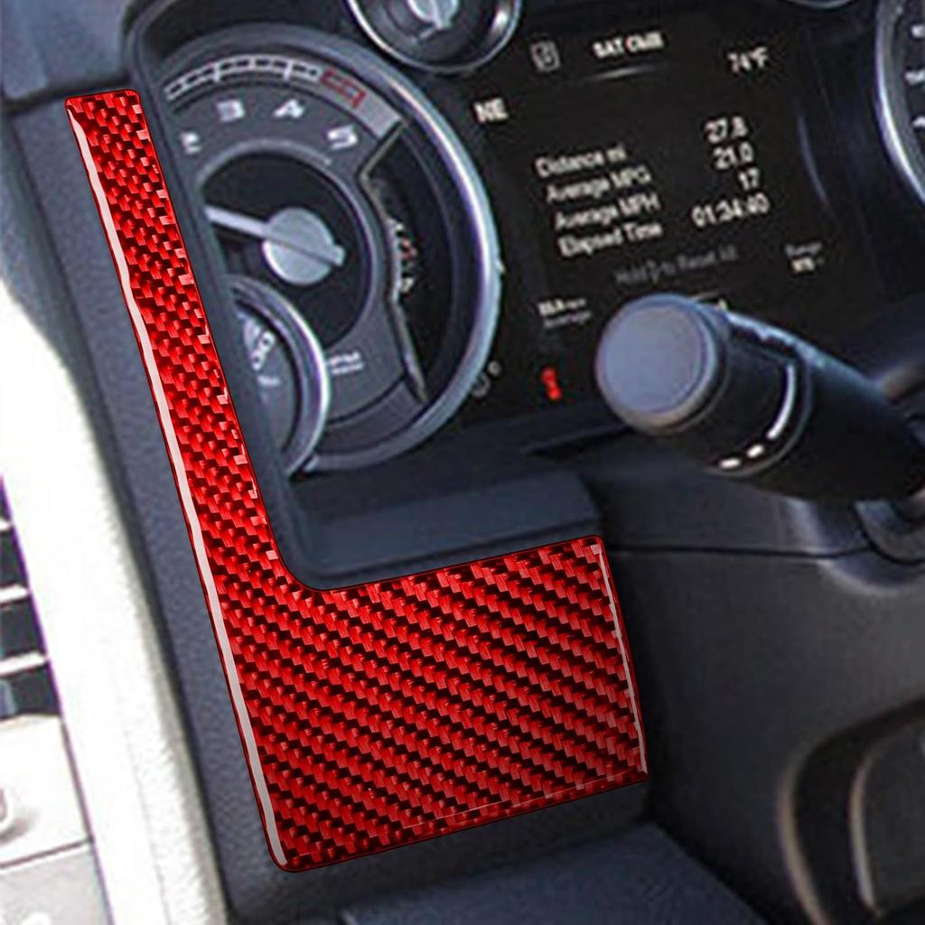 Red Carbon Fiber Dashboard trument Speedometer Tachometer Frame Panel Cover Car Interior Compatible with Dodge Ram 1500/2500/3500 2013 2014 2015 2016