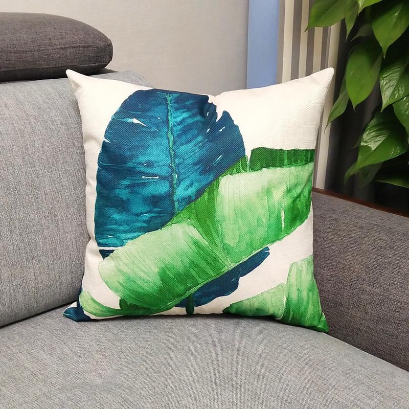 Nordic Simple Green Plant Pillow Cushion Office Sofa Pillow Pastoral Flowers and Plants Ins Style