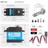 Smraza Digitální RC Servo Motor, 20kg Vysoký Točivý Moment, Vodotěsný, Kovová Převodovka, pro RC Auta v Měřítku 1/10 a 1/8, Terénní Vozidla a RC Robotická Auta (270 Co