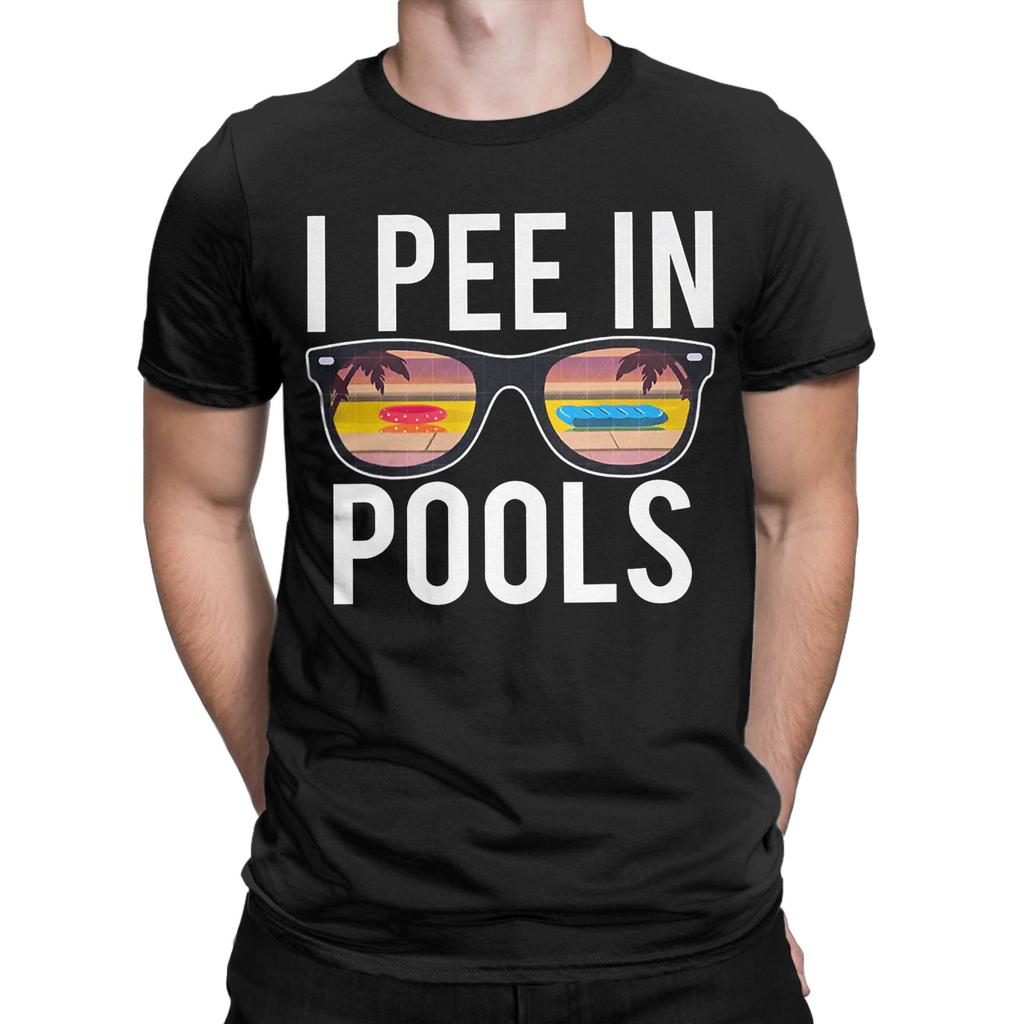 I Pee In Pools Funny Vacation T Shirt Summer  100 Cotton T Shirts For Mens PopularTee Shirt ShortSleeved Vintage Tops