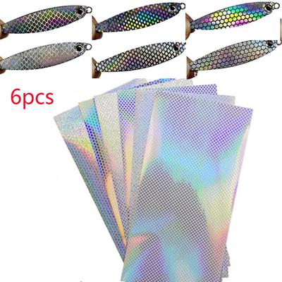 6 Farben Holografische Klebefolie Farbwechsel Aufkleber Fliegenbindematerial Angelköder Flash Tape