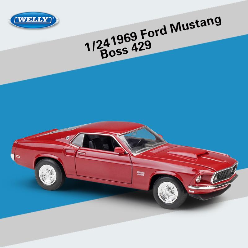 

Велли 1:24 масштаба 1969 Ford Mustang Boss 429, модель автомобиля из сплава, литье под давлением, металлические игрушечные автомобили, модель автомобиля, коллекция высокой имитации, детские подарки 1;24-size:19.2*7.3*5.5cm красный