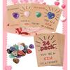 24 Pack Valentines Day Gem Gifts for Kids,Gem Valentine Cards with Heart,Heart Shape Crystal Stones,Funny Valentine Gift Exchange Card for Boys Girls