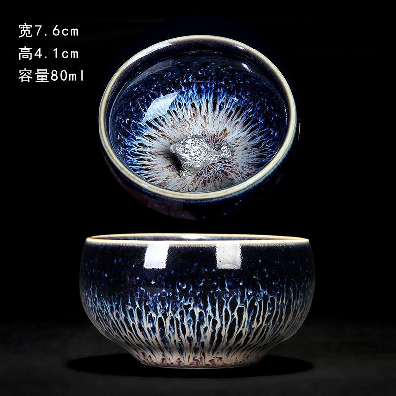 Colorful Tenmokus Tea Cup Fancy Jianzhan Ceramic Teacup Petal Shaped Chinese Style Small Tea Bowl teaware cup