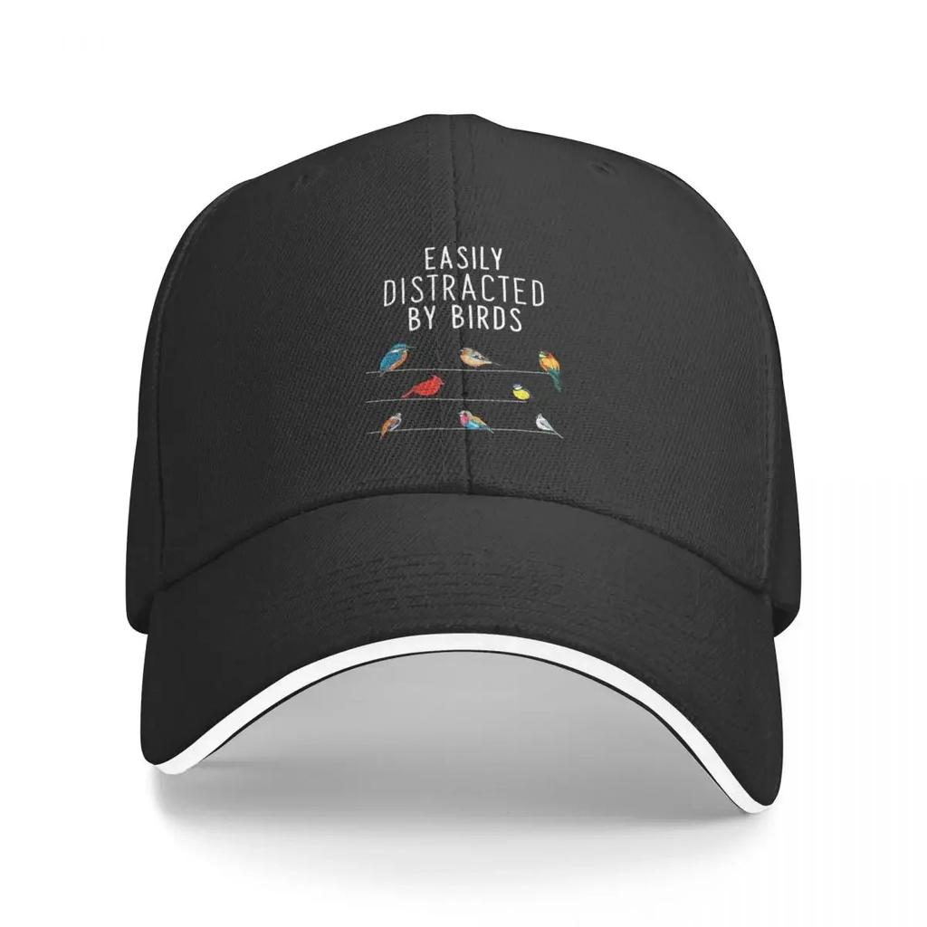 Easily Distracted By Birds Birthday Gift For Bird Lovers Cap Casual Baseball Caps Adjustable Hat Summer Unisex Baseball Hats