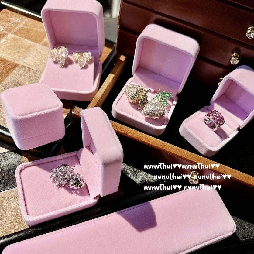 Hair Delivery, North Nose Pink Packaging Box, Velvet Jewelry Box, Storage Ring, Necklace, Earrings, Jewelry Set Box, Gift Giving.