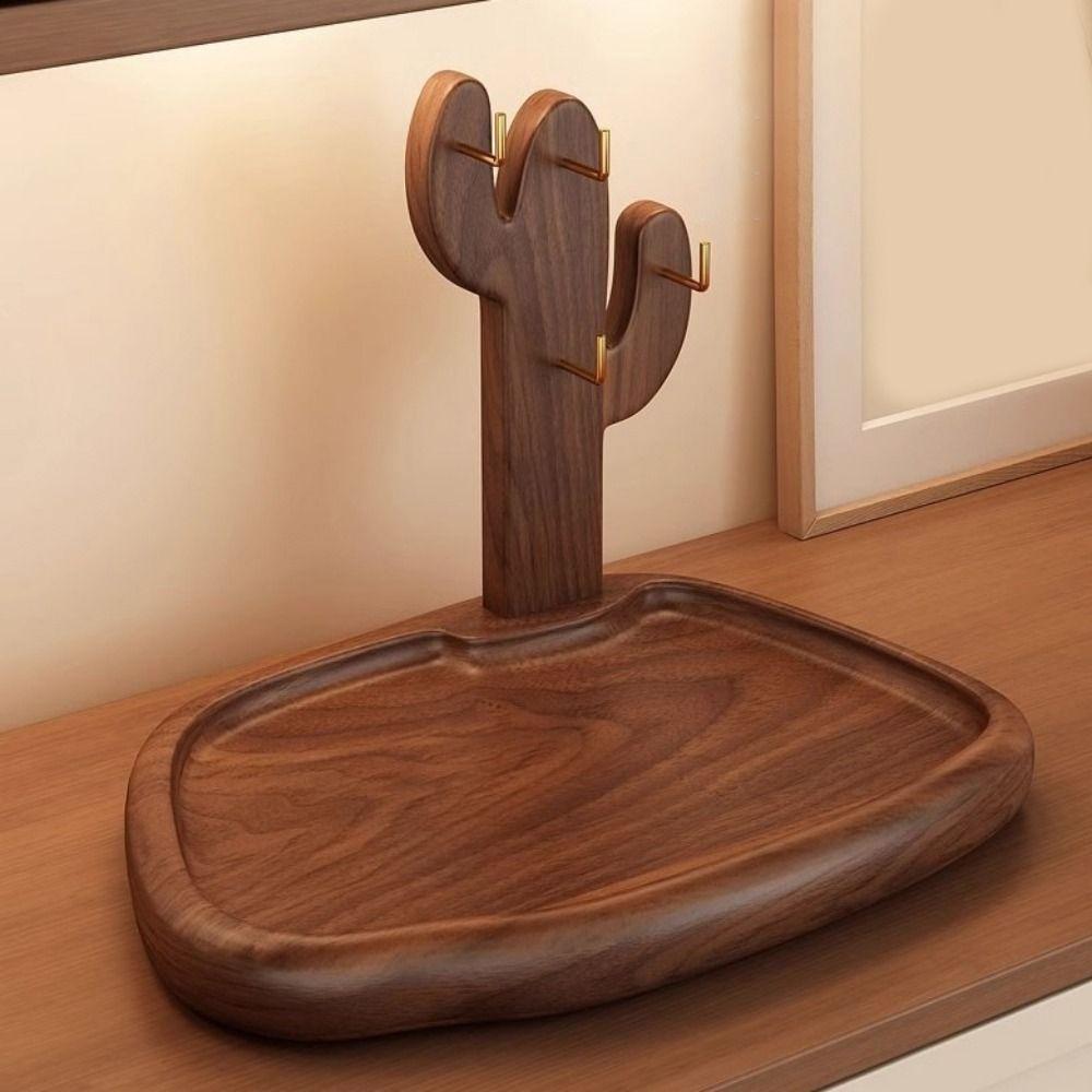 Large Capacity Wooden Storage Rack Decorative Waterproof Jewelry Display Rack Space Saving Moisture-proof