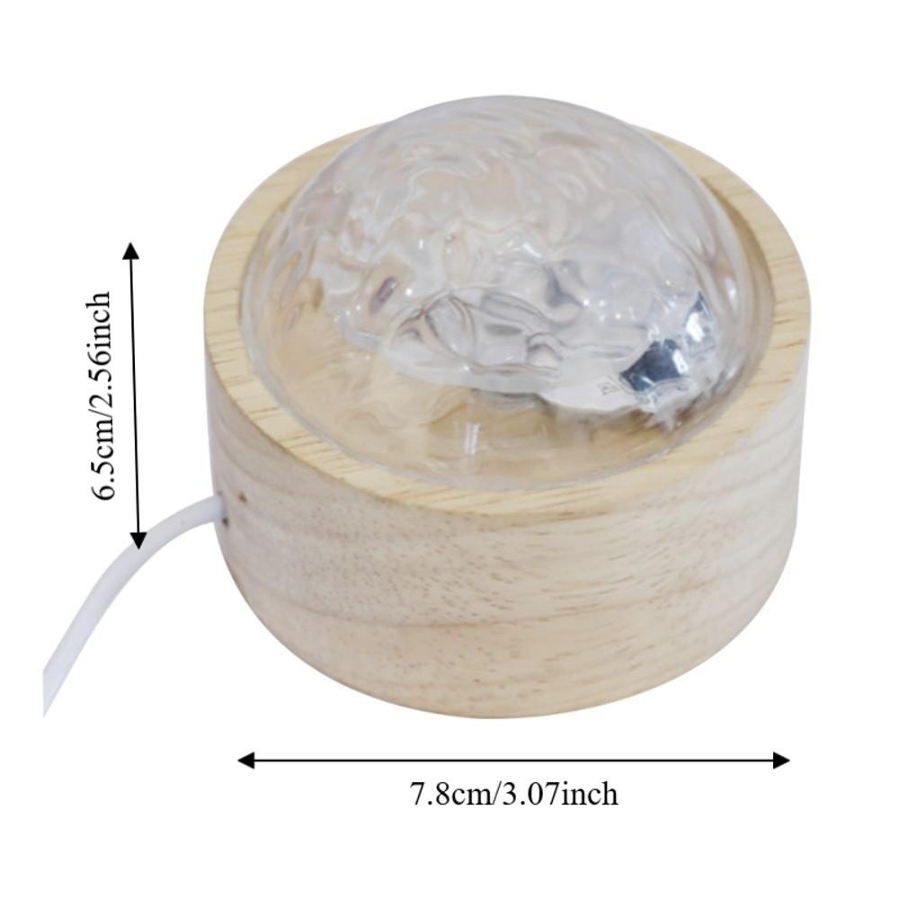 Made of PP And Wood Water Ripple Lamp Monochromatic Warm Light Ceiling Projection Decor Nightstand