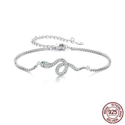 Original Beste-verkauf S925 Sterling Silber Schlange Armband Europäischen und Amerikanischen Modische Schlange-förmigen Zirkon Glück Armband
