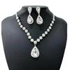 Luxury Bridal Teardrop Crystal Necklace & Earring Set - Elegant Women's Evening Jewelry