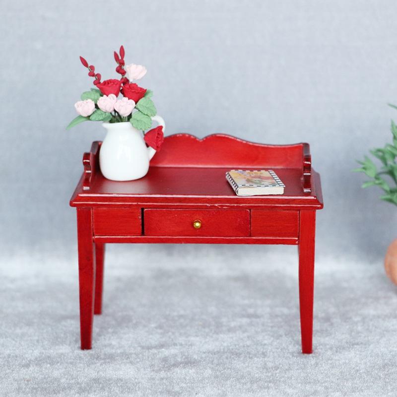 1/12 Dollhouse Miniature Mini Wooden Coffee Table Simulation End Table Furniture Toys for Doll House Decoration Accessories