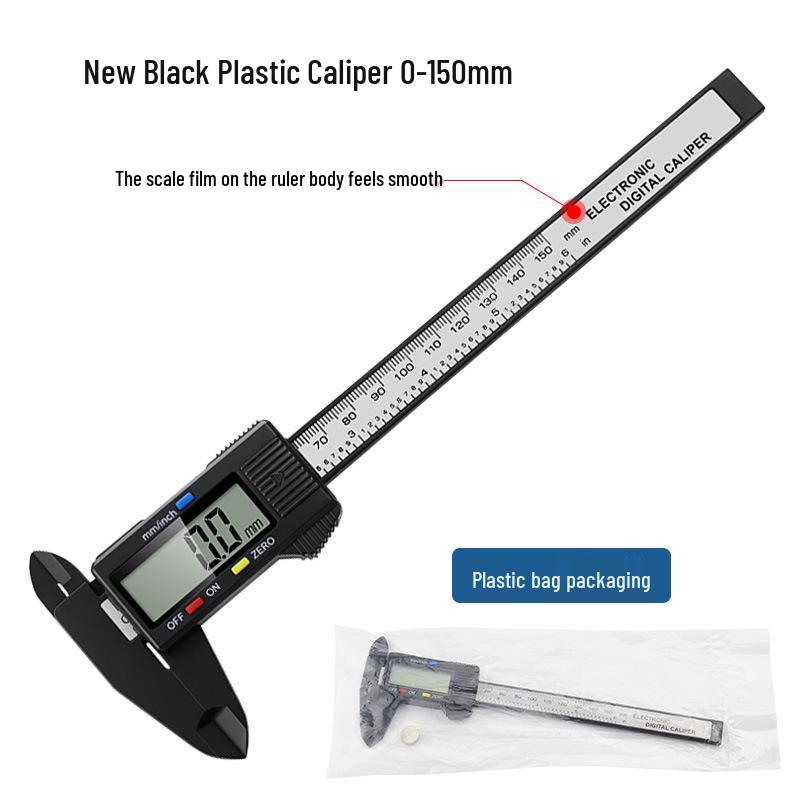 Digital Display Plastic Caliper 0-150mm - Metric & Imperial Jewelry Measuring Tool Digital Display Black Plastic Caliper