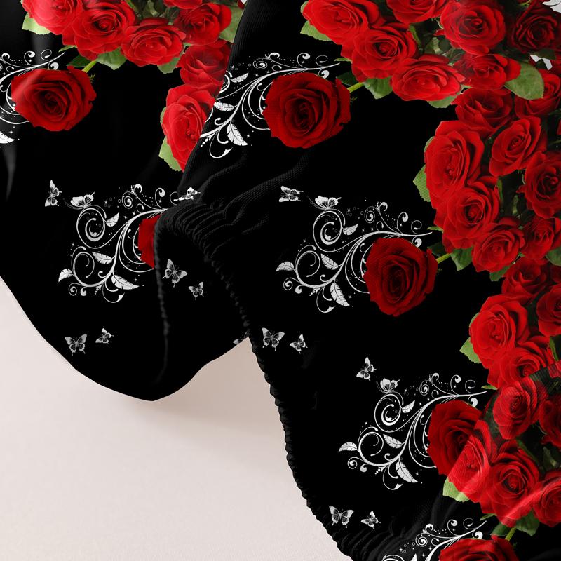 1 Simple Modern Plant Flower Butterfly Printed Matte Fitted Sheet, Bedroom Printed Bed Cover, Bedding (Excluding Pillowcases)