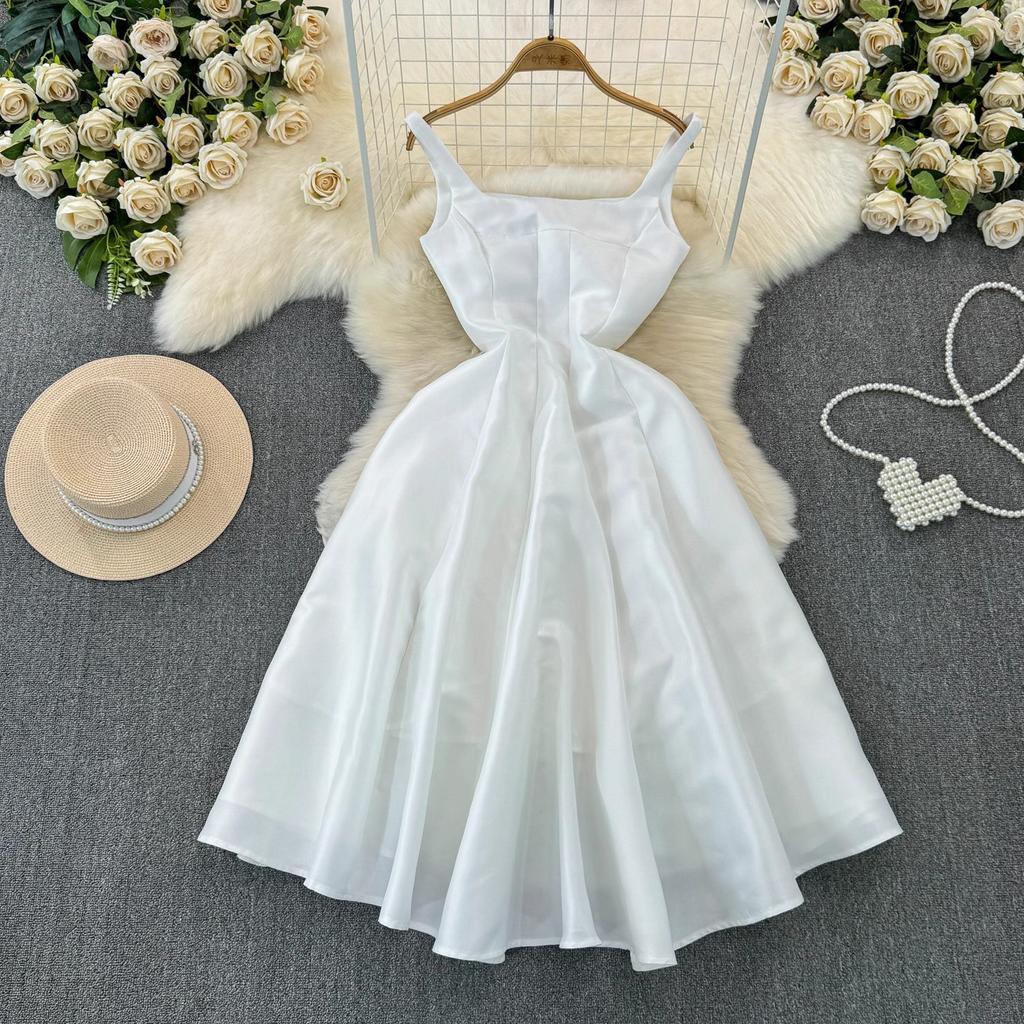 YYFS Women's Fashion Summer Spring Summer Spring Sleeveless Suspenders High Waist Casual Dresses