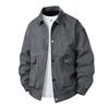 Men's Plus Size Washed Cotton Workwear Jacket - Autumn 2025 Retro High Street Style