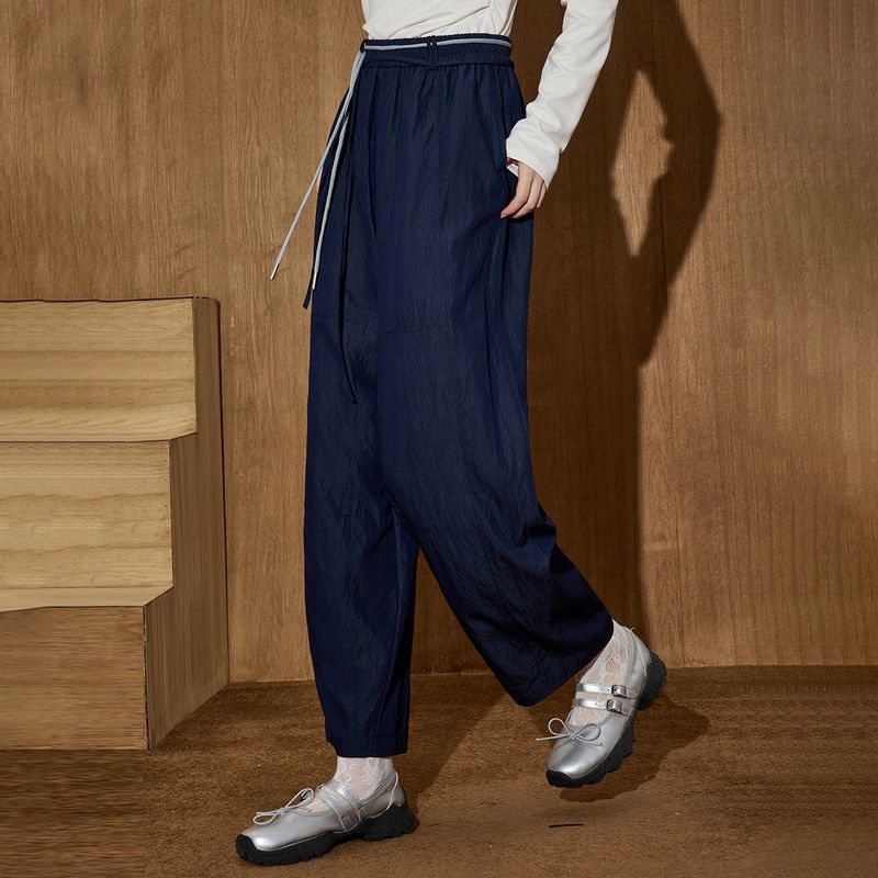 Coolhut Simple Loose Slimming Straight-Leg Lightweight Long Pants with Sun Protection and Drawstring 2025 Summer Women's Casual Pants