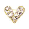 Romance Alloy Heart Brooch Decoration With Zircon Ideal For Dresses And Formal Attire