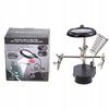 Third hand with magnifying glass 3.5x 12x TE-801 | LED 2x | Soldering iron holder | Adjustable crocodile clips | Stable base 10x6cm | Height 26cm