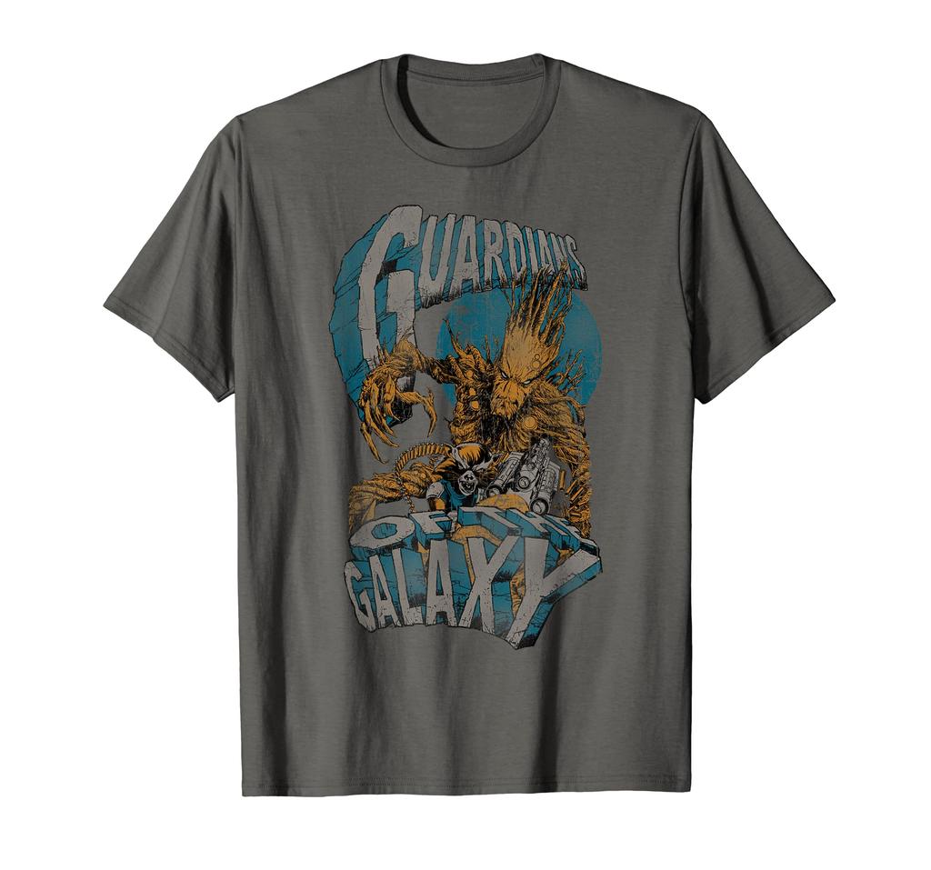 Marvel Guardians of the Galaxy Rocket & Groot Distressed T-Shirt