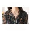 Trendige Herbst Chiffonbluse: Damen Modisches Chiffonhemd mit Blumenmuster, Elegantes Langarm-Oberteil für Frühling und Herbst