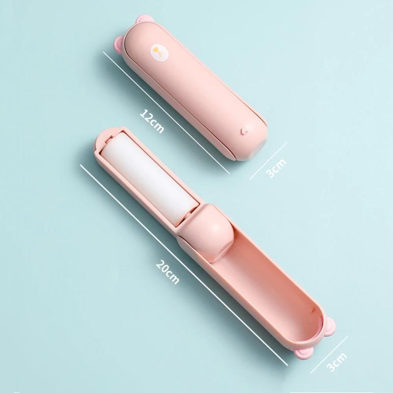 1Pcs Cartoon Foldable Lint Remover Portable Handheld Lint Roller Clothes Hair Lint Sticking Brush Washable Replacement Filter Drum