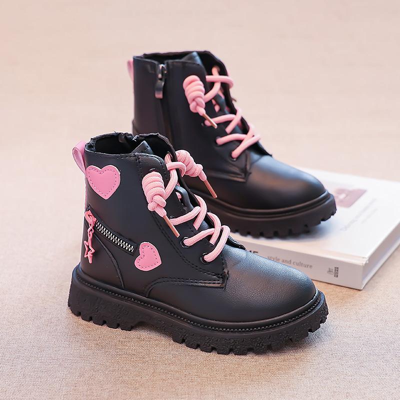 Children's Martin Boots, Girls' Boots, Princess Leather Boots, Spring and Autumn Non-Slip Single Boots To Match with Skirts, Little Girls' Boots