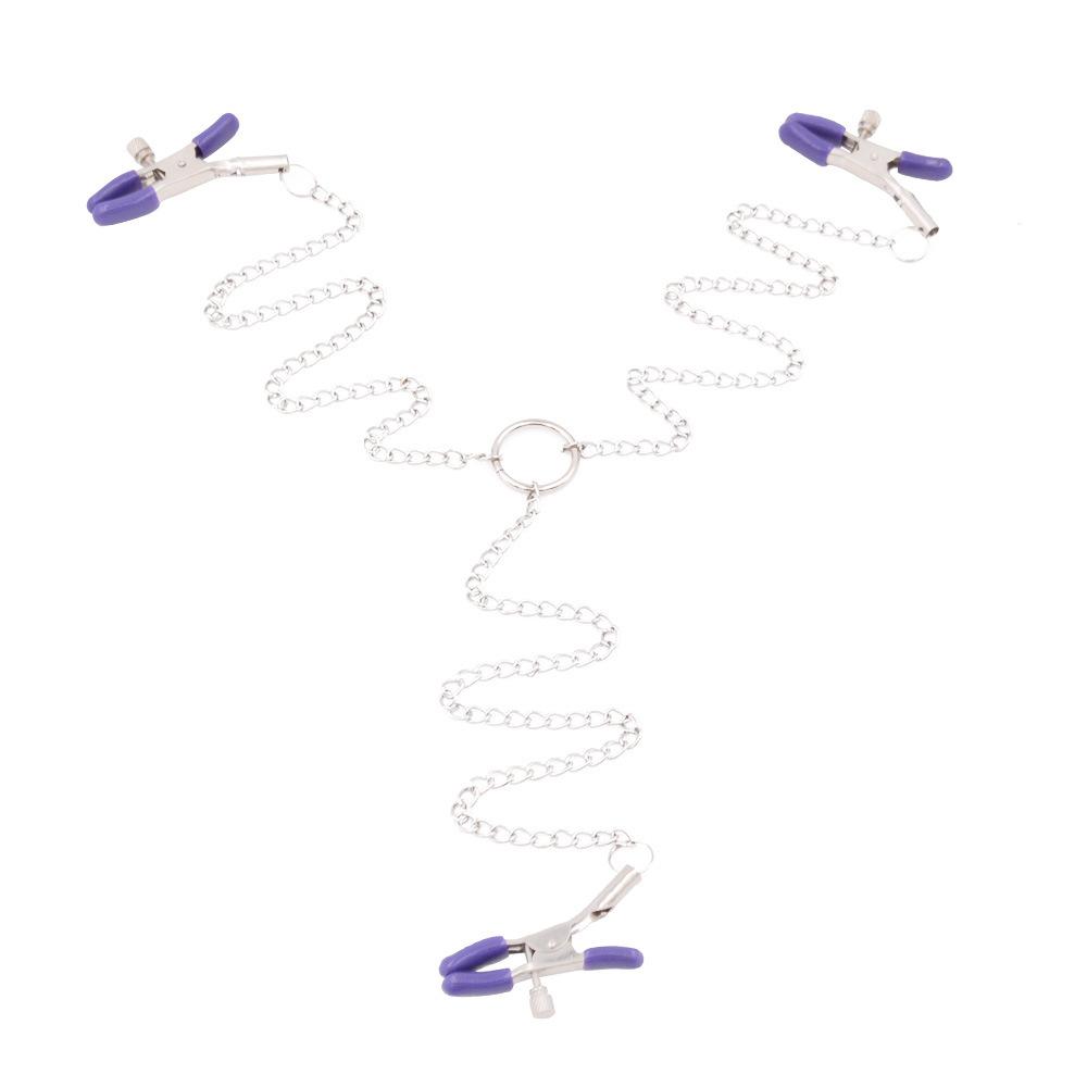 Sexy Nipple Clamp Yin Emperor Clip SM Female Slave Training Nipple Clamp Chain Couple Flirting Adult Supplies Sex Toy