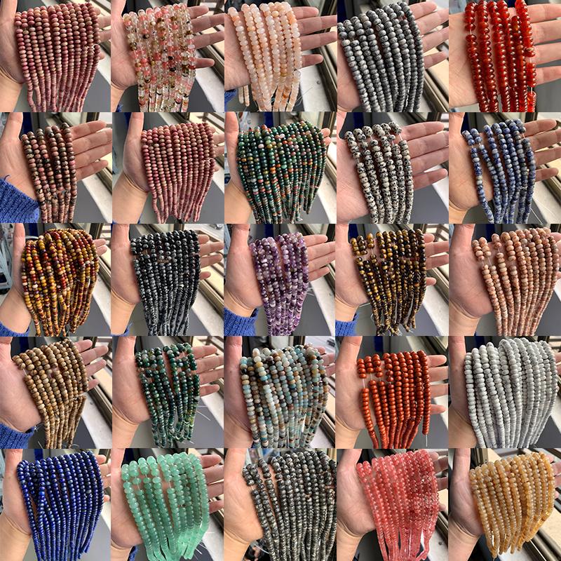 4X6/5X8MM Natural Crystal Stone Abacus Beads Loose Rondelle Spacers Bead Charm For Jewelry Making Bracelet Accessories Finding