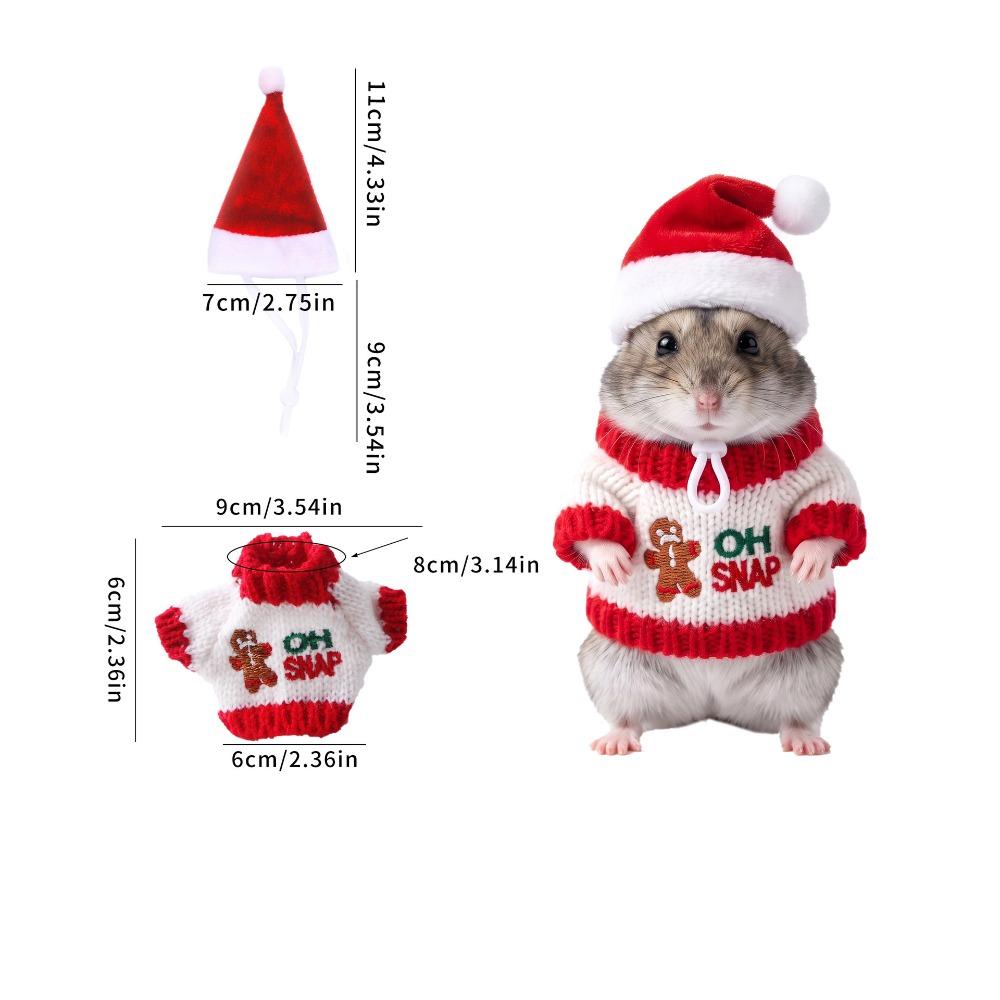 Sweater and Hat Small PET Clothes Set Christmas Theme PET Outfit Set  Holiday