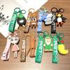 1Pcs Cartoon Figurine Abstract Model Keyring Italian Brainrot Tung Tung Tung Sahur Pvc Keychain Desktop Car Hanging Pendant Gift