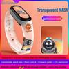 Translucent Orange NASA Cartoon Rechargeable Sport Watch with Pedometer, Vibration Alarm, and Heart Rate Monitor