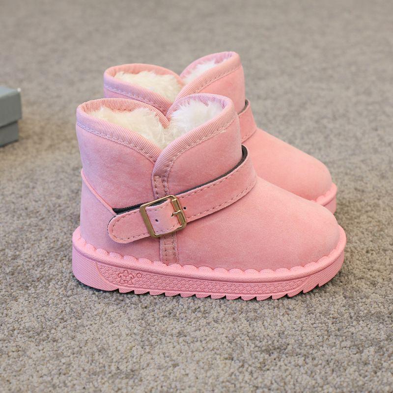 Kids' Winter Snow Boots: Velvet-Lined, Thick Cotton Shoes for Boys and Girls