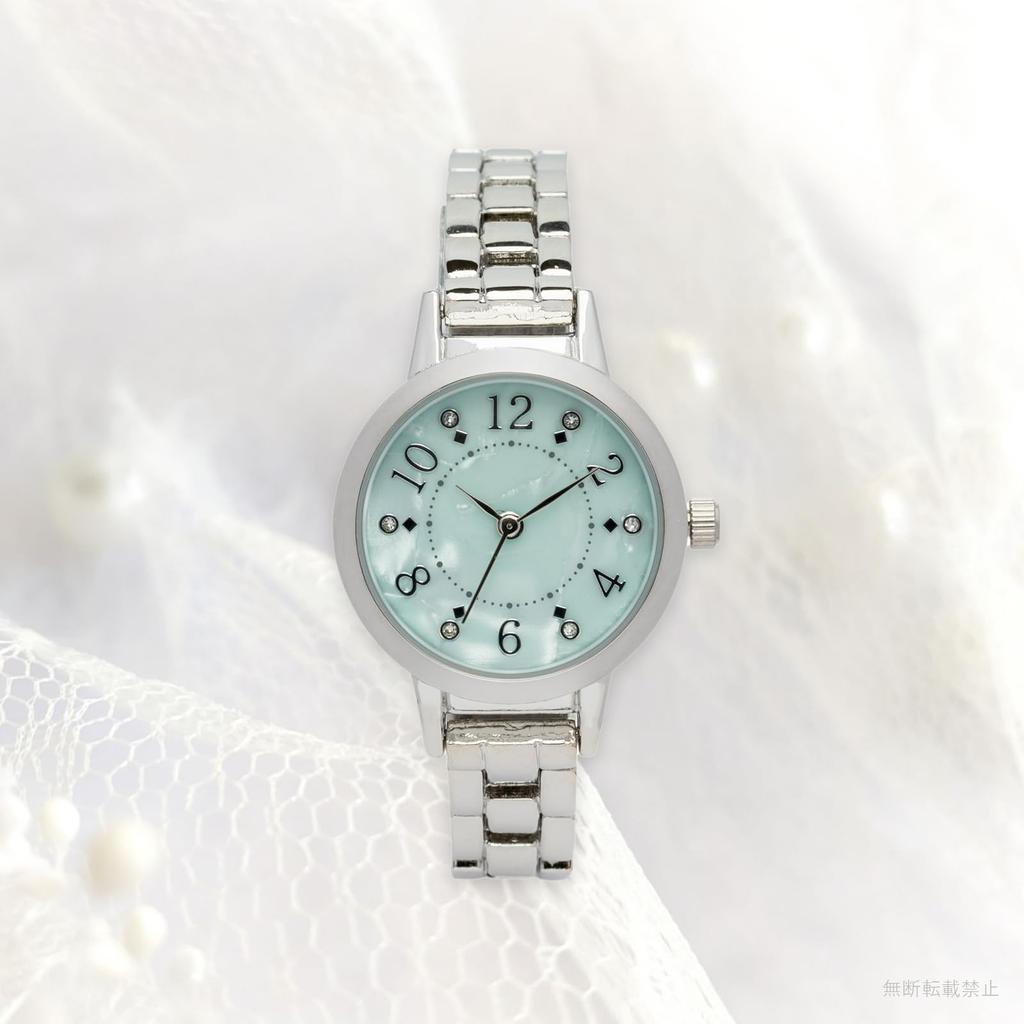 Fieldwork WP Michele Women's Analog Watch with Metal Band, Shell-Like Stones, 5 ATM Water Resistance, SilverGreen, MKM3514-2