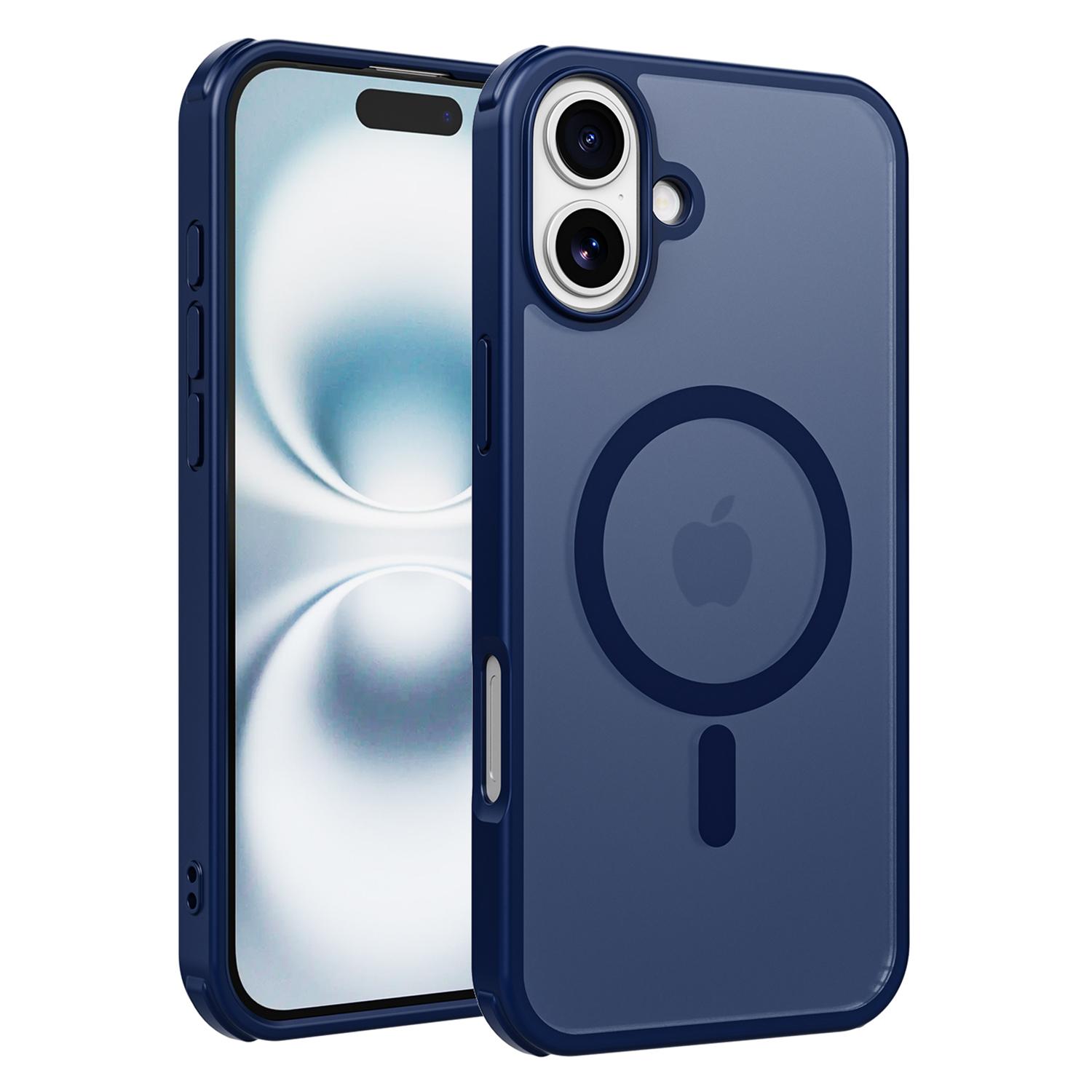 

For iPhone 16 Magnetic Case Compatible with MagSafe TPU+PC Phone Cover - Blue