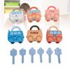 Lock and Key Car Toys Fine Motor Skills Cartoon Animal Sensory Matching Sorting Early Learning Toy W