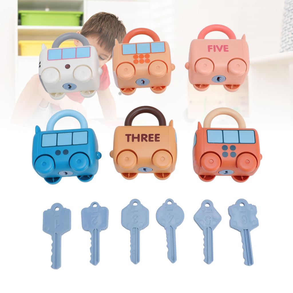 Lock and Key Car Toys Fine Motor Skills Cartoon Animal Sensory Matching Sorting Early Learning Toy W