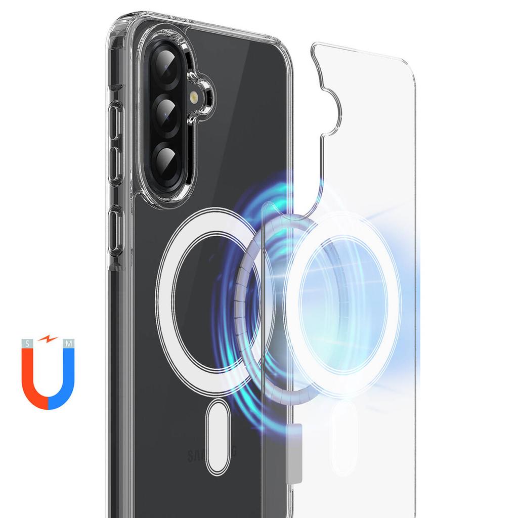 For Samsung Galaxy A35 5G Clear Phone Case Compatible with MagSafe TPU+Acrylic Back Cover