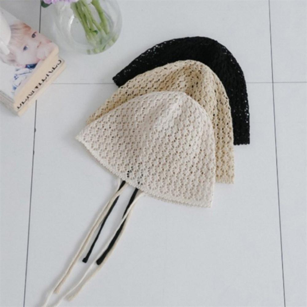 New Arrivals Open Run Women Bonnet Hat With Ribbon Summer Punching