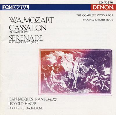 CD MOZART - Mozart: Cassatie Kv63 / Kantorow CO73676 Denon 1989 Japan ObiKlassiek Gebruikt
