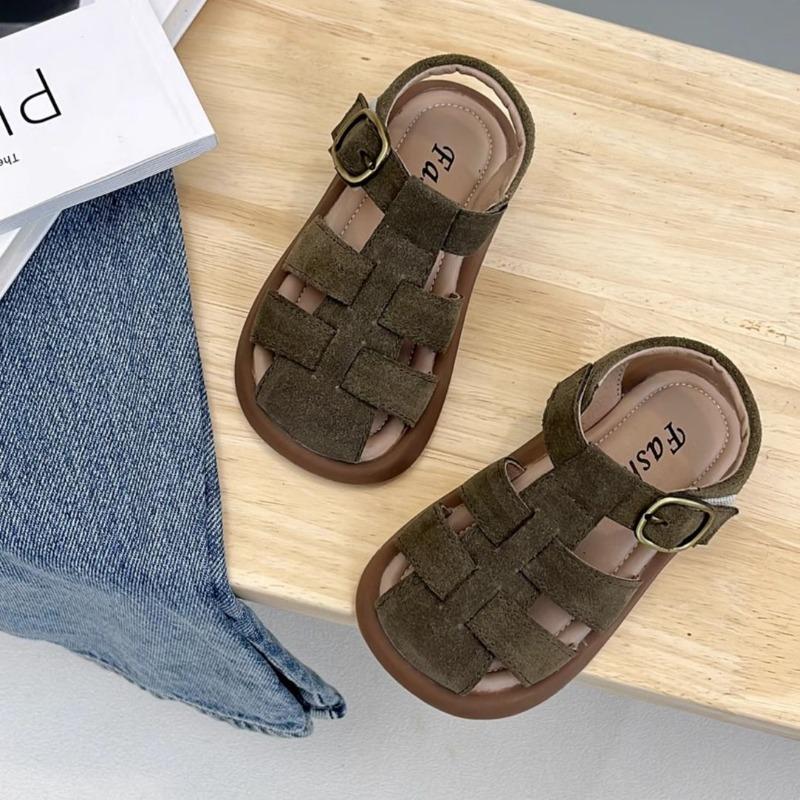 

Children s Headband Sandals - Boys Versatile Retro Girls Shoes 21 темно-зеленого