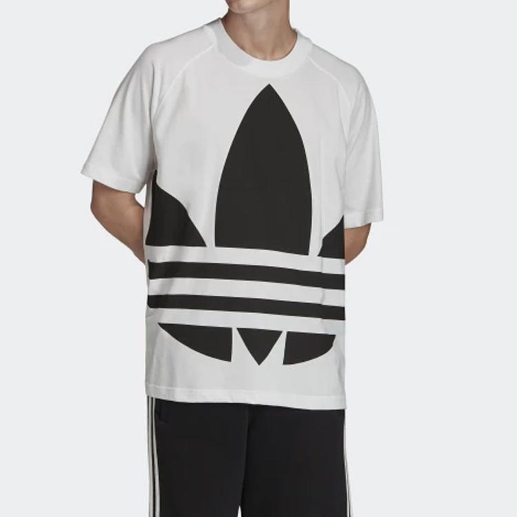 Adidas Originals Big Trefoil Boxy Tee With Oversized Logo Print Men Tops White FM9903