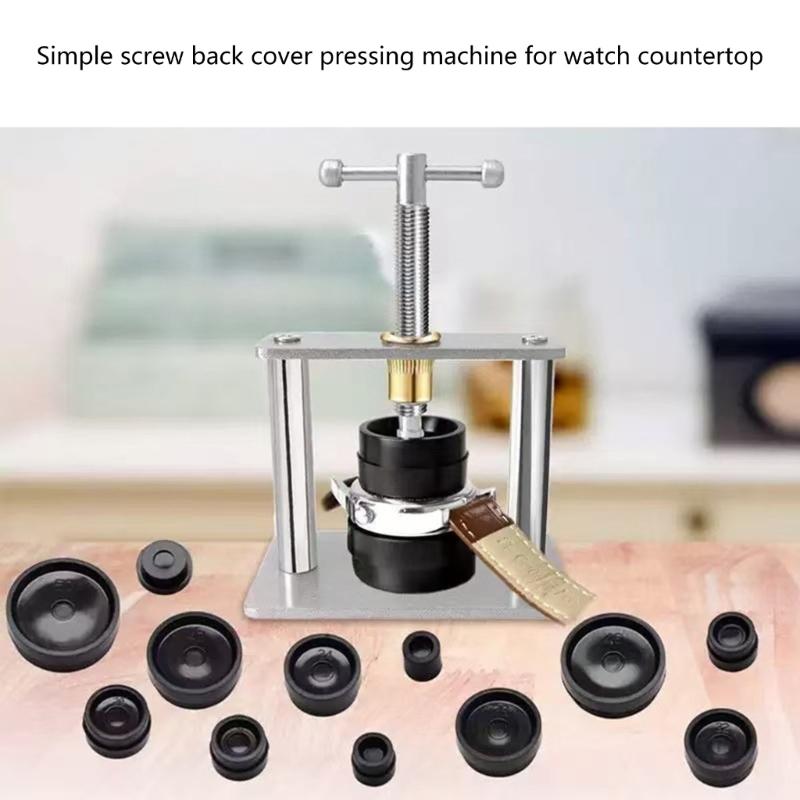 Uhrenpresswerkzeug-Set Einfache spiralförmige Uhrengehäusepressmaschine Gehäuseboden-Schließer Einfache Bedienung für DIY-Hobbyisten Reparatur