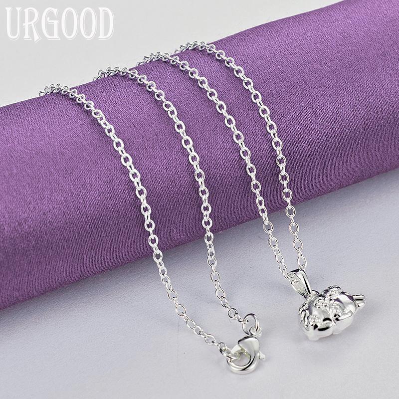 925 Sterling sølv søt gris anheng halskjede bryllup mote smykker