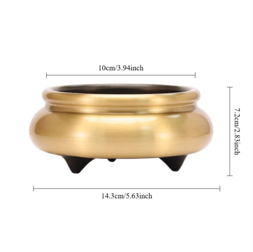 Home Decoration Accessories Copper Incense Burner Ornaments Smooth Incense Burner Large Edge Furnace Home Offerings 1pcs Censer
