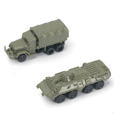 2 sztuki 1:144 Model Pojazdu Kołowego 4D Ciężarówka M35 Edukacyjna Dekoracja Stołu Zestawy do Budowy
