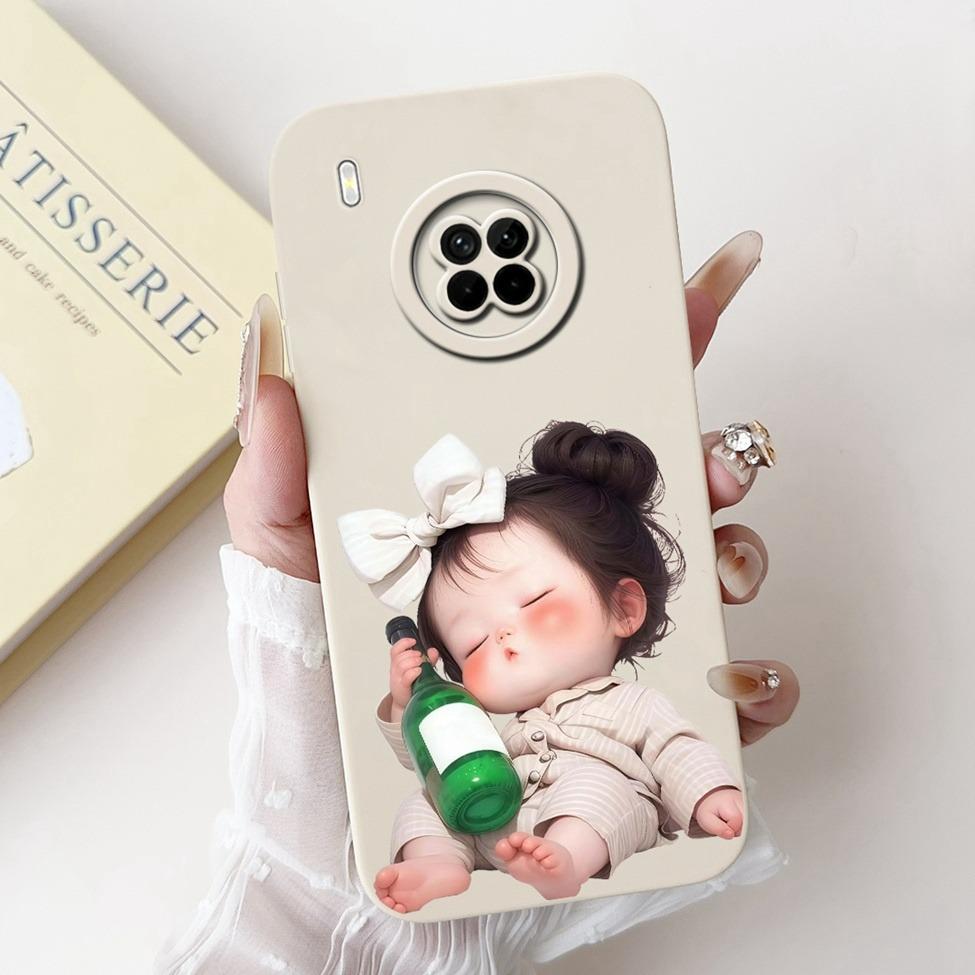 For Huawei Y9A Case Cover Luxury Fashion Flowers Kawaii Cute Cat Shockproof Phone Case For Huawei FRL-22 FRL-23 FRL-L22 FRL-L23